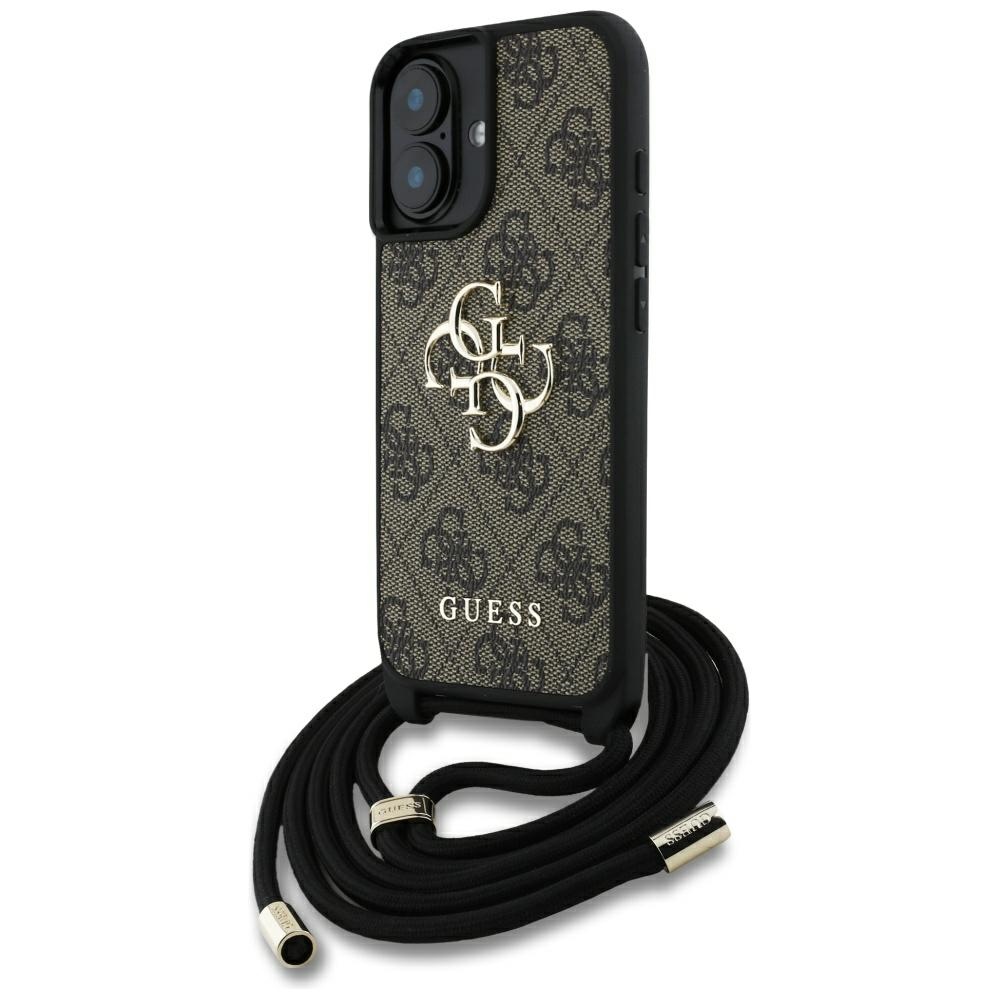 Guess 4G Big Logo Cord Stap Crossbody Brown iPhone 16 Plus Tok