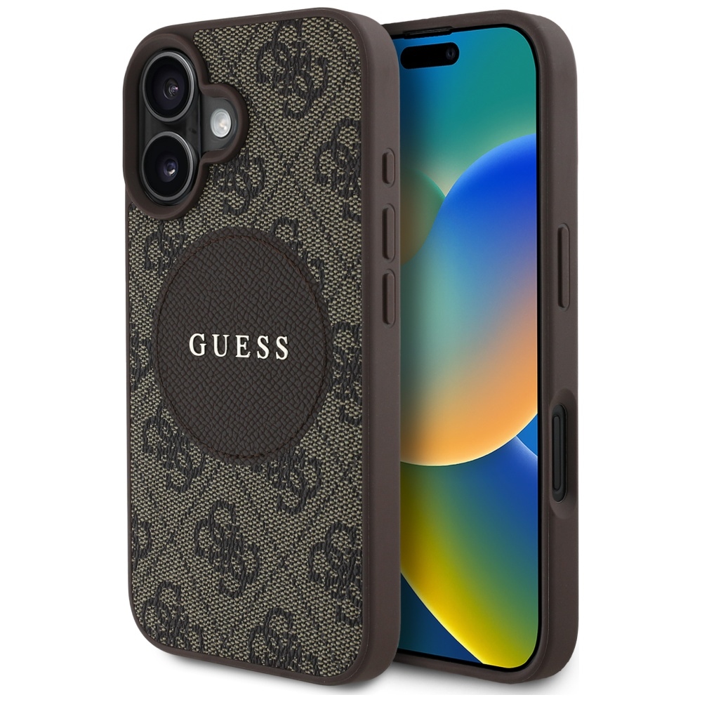 Guess 4G Circle Classic Logo MagSafe Brown iPhone 16 Tok