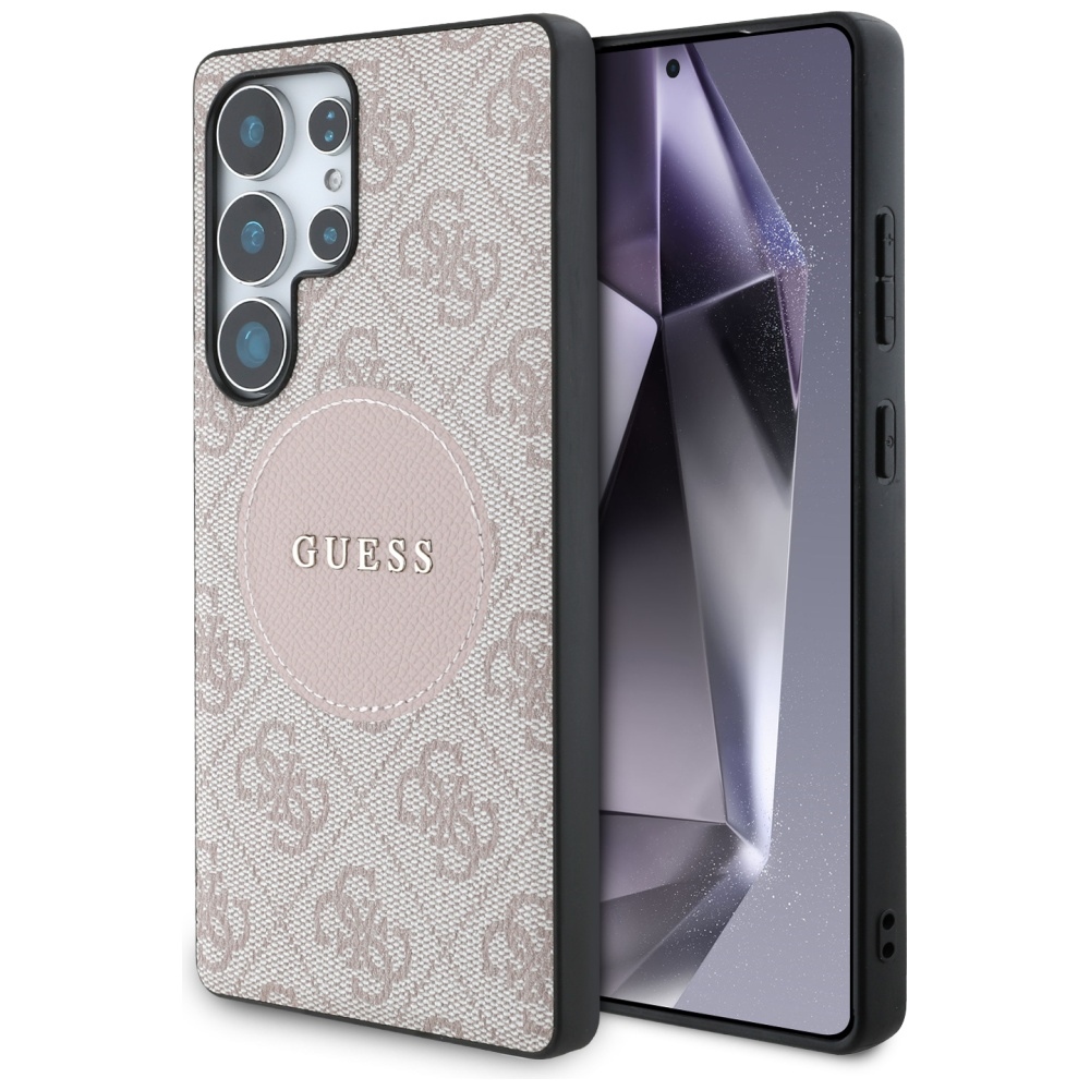 Guess 4G Round Patch Classic Logo MagSafe Pink Samsung Galaxy S25 Ultra Tok