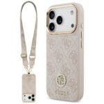 Guess 4G Strass Logo & Big Strap Metal Buttons MagSafe Pink iPhone 17 Pro Tok
