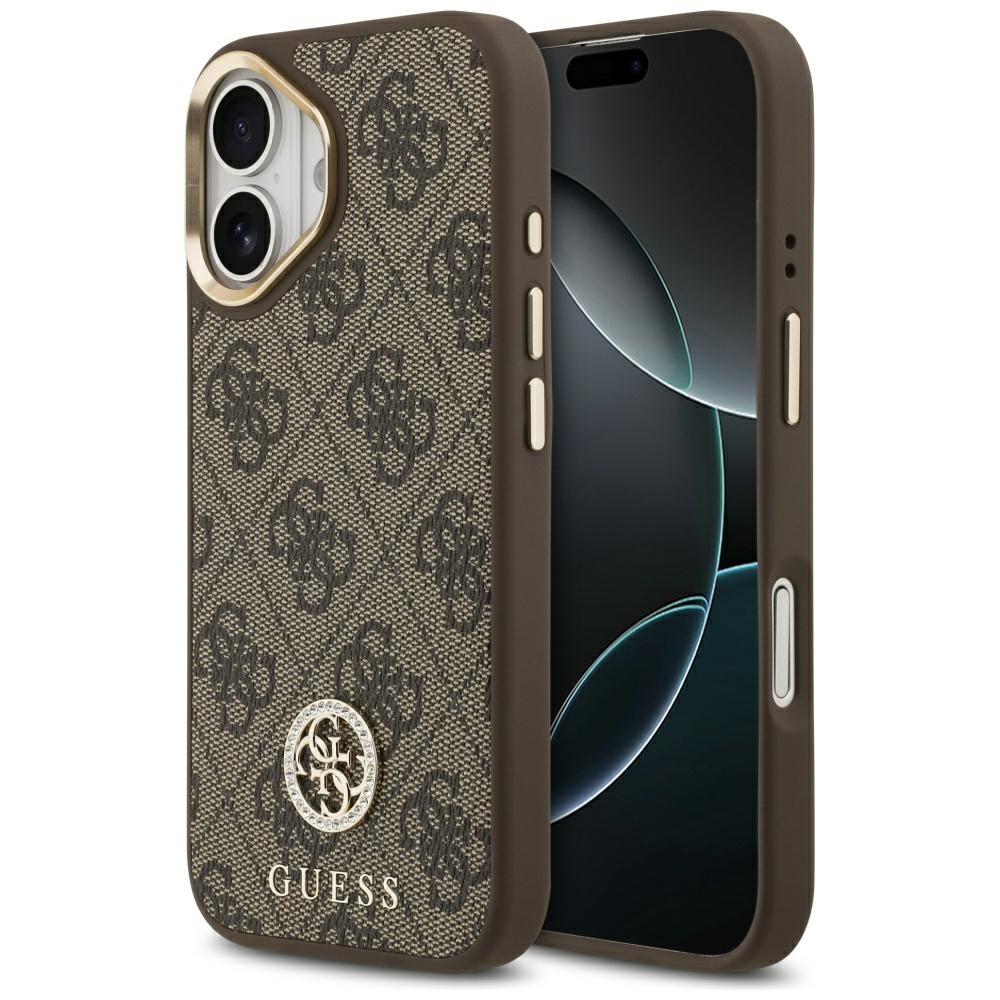 Guess 4G Strass Logo MagSafe Brown iPhone 17 Tok