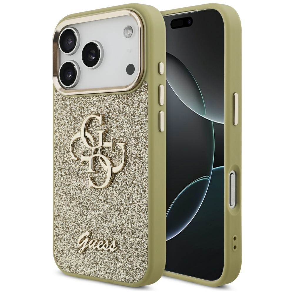 Guess Fixed Glitter Big 4G Metal Frame Gold iPhone 17 Pro Tok
