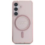 Guess Glitter Circle Classic Logo MagSafe Pink Samsung Galaxy S25 Tok