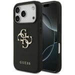 Guess Grained Big 4G & Classic Logo Black iPhone 17 Pro Tok