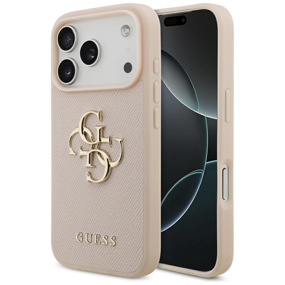 Guess Grained Big 4G & Classic Logo Pink iPhone 17 Pro Tok