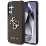 Guess Grained Big 4G Logo Small Classic Logo to Brown Samsung Galaxy S25 Tok