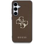 Guess Grained Big 4G Logo Small Classic Logo to Brown Samsung Galaxy S25 Tok