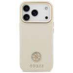 Guess Grained Strass Logo MagSafe Beige iPhone 17 Pro Tok