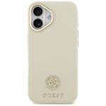 Guess Grained Strass Logo MagSafe Beige iPhone 17 Tok