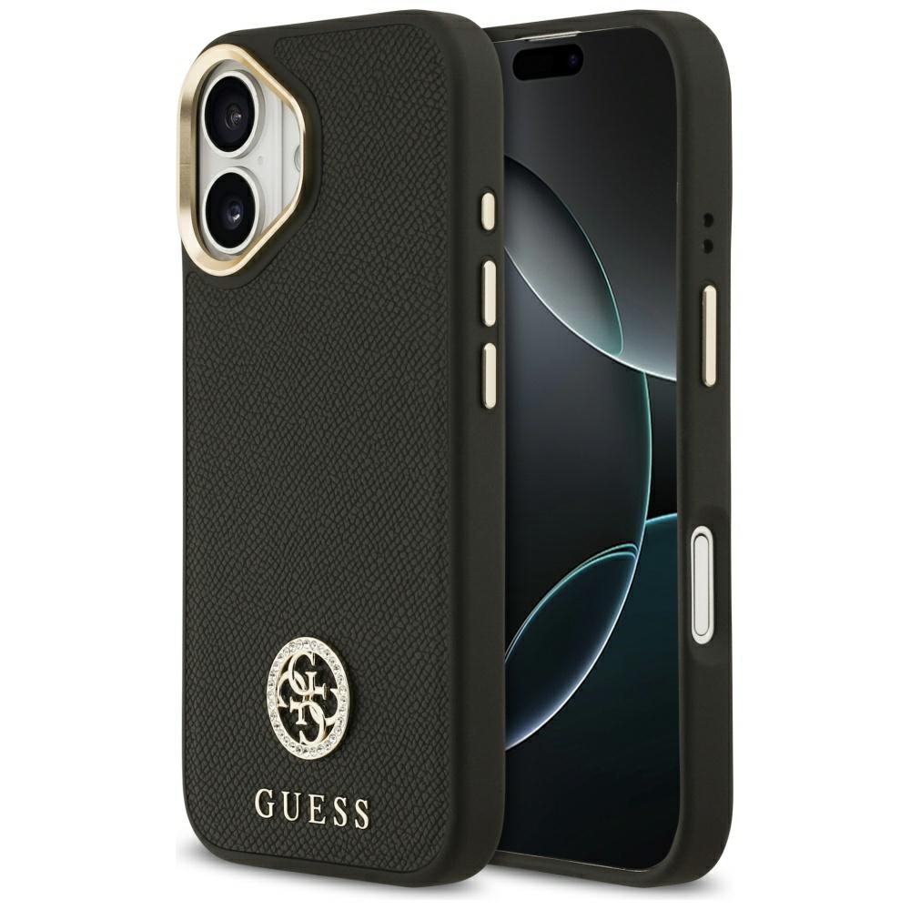 Guess Grained Strass Logo MagSafe Black iPhone 17 Tok