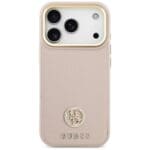 Guess Grained Strass Logo MagSafe Pink iPhone 17 Pro Tok