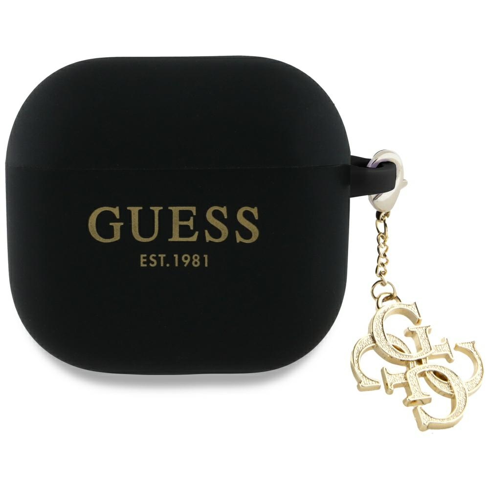 Guess GUA4LECG4K Cover Black Silicone 4G Charm AirPods 4 Tok