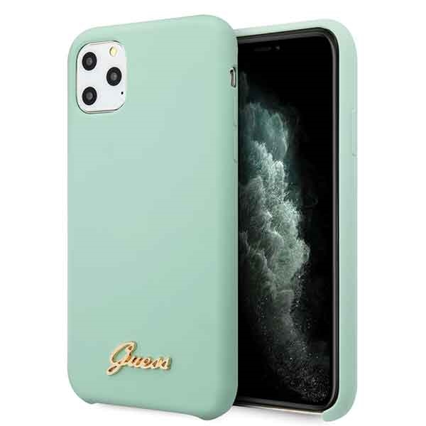 Guess GUHCN58LSLMGG Green Hardcase Silicone Vintage Gold Logo iPhone 11 Pro Tok