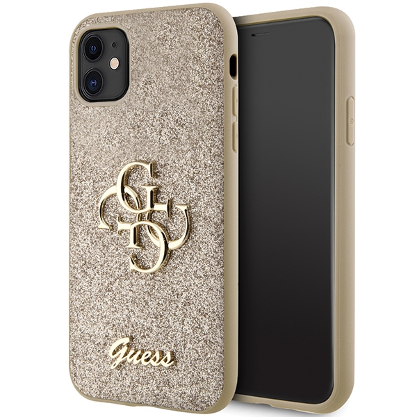 Guess GUHCN61HG4SGD Gold Hardcase Glitter Script Big 4G iPhone 11/XR Tok