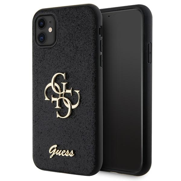 Guess GUHCN61HG4SGK Black Hardcase Glitter Script Big 4G iPhone 11/XR Tok