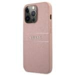 Guess GUHCP13LPSASBPI Pink Hardcase Saffiano Stripe iPhone 13/13 Pro Tok
