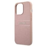 Guess GUHCP13LPSASBPI Pink Hardcase Saffiano Stripe iPhone 13/13 Pro Tok