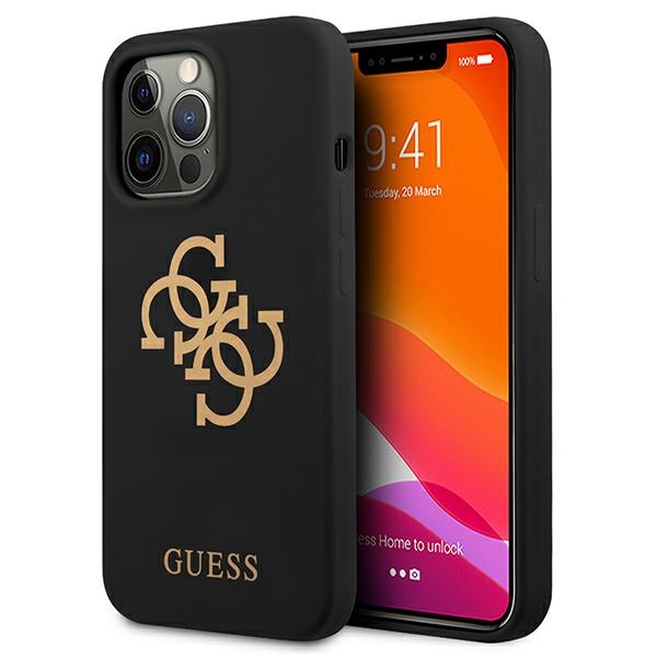 Guess GUHCP13XLS4GGBK Black Hardcase Silicone 4G Logo iPhone 13 Pro Max Tok