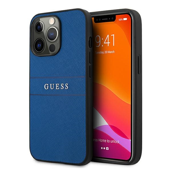 Guess GUHCP13XPSASBBL Blue Saffiano Strap iPhone 13 Pro Max Tok