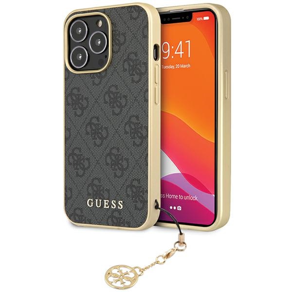 Guess GUHCP14LGF4GGR Grey Hardcase 4G Charms Collection iPhone 14 Pro Tok