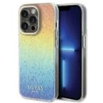 Guess GUHCP14LHDECMI Hardcase IML Faceted Mirror Disco Iridescent iPhone 14 Pro Tok