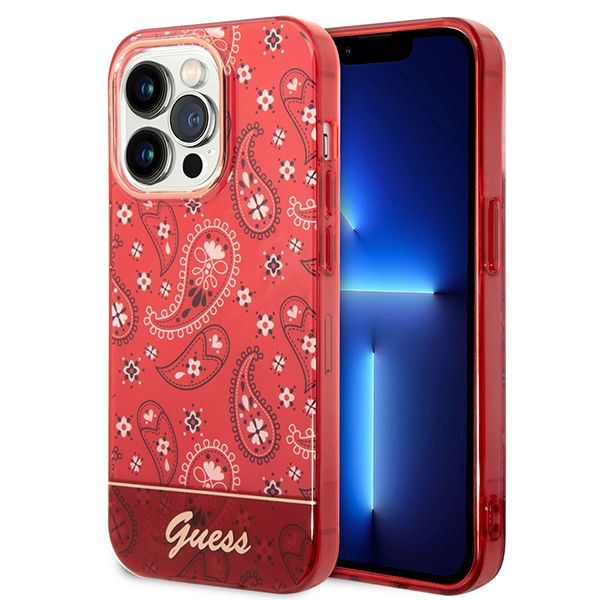 Guess GUHCP14LHGBNHR Red Hardcase Bandana Paisley iPhone 14 Pro Tok