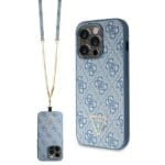 Guess GUHCP14LP4TDSCPB Blue Hardcase Crossbody 4G Metal Logo iPhone 14 Pro Tok