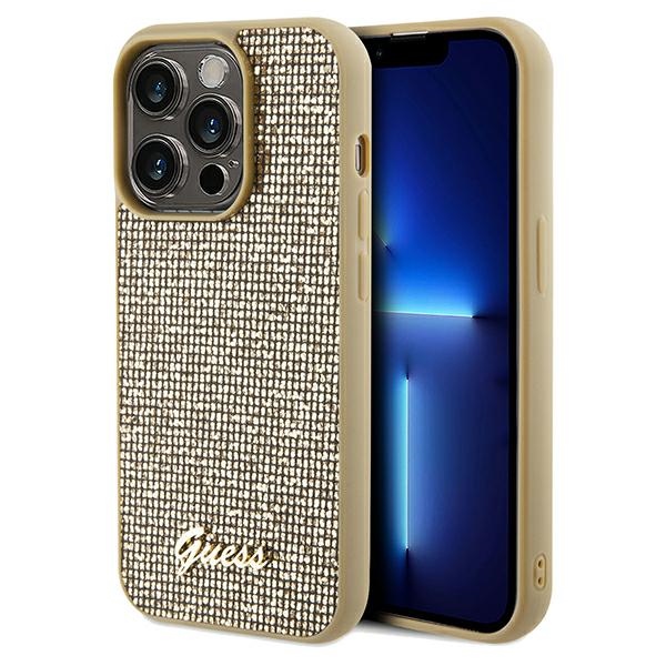 Guess GUHCP14LPMSDGSD Gold Hardcase Disco Metal Script iPhone 14 Pro Tok