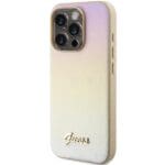 Guess GUHCP14LPSAIRSD Gold Hardcase Saffiano Iridescent Script iPhone 14 Pro Tok