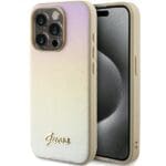 Guess GUHCP14LPSAIRSD Gold Hardcase Saffiano Iridescent Script iPhone 14 Pro Tok