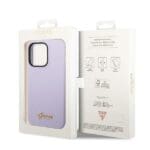 Guess GUHCP14LSLSMU Purple Hardcase Silicone Vintage Gold Logo iPhone 14 Pro Tok