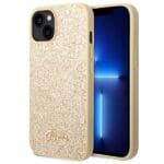 Guess GUHCP14SHGGSHD Gold Hardcase Glitter Script iPhone 13/14/15 Tok