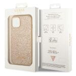 Guess GUHCP14SHGGSHD Gold Hardcase Glitter Script iPhone 13/14/15 Tok