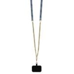 Guess GUHCP16LP4TDSCPB Blue Hardcase Leather Metal Logo Strass Crossbody iPhone 16 Pro Tok