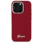 Guess GUHCP16LSMBSLM Magenta Hardcase Silicone Script Metal Logo iPhone 16 Pro Tok