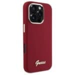 Guess GUHCP16LSMBSLM Magenta Hardcase Silicone Script Metal Logo iPhone 16 Pro Tok