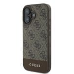 Guess GUHCP16MG4GLBR Brown Hardcase 4G Bottom Stripe iPhone 16 Plus Tok