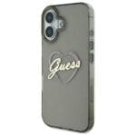 Guess GUHCP16MHCHGSPK Black Hardcase IML Heart iPhone 16 Plus Tok