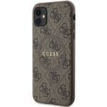 Guess GUHMN61G4GFRW Brown Hardcase 4G Collection Leather Metal Logo MagSafe iPhone 11/XR Tok