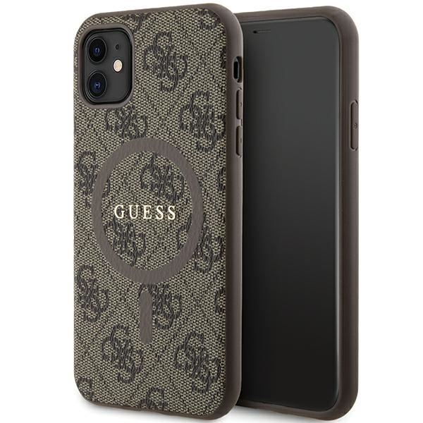 Guess GUHMN61G4GFRW Brown Hardcase 4G Collection Leather Metal Logo MagSafe iPhone 11/XR Tok