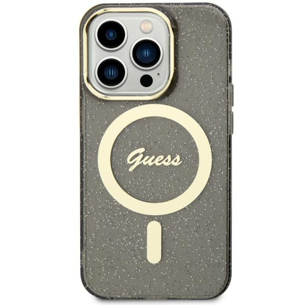 Guess GUHMN61HCMCGK Black Hardcase Glitter Gold MagSafe iPhone 11/XR Tok
