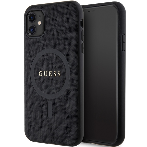 Guess GUHMN61PSAHMCK Black Hardcase Saffiano MagSafe iPhone 11/XR Tok