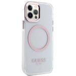 Guess GUHMP12MHTRMP Pink Hardcase Metal Outline MagSafe iPhone 12/12 Pro Tok