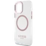 Guess GUHMP12MHTRMP Pink Hardcase Metal Outline MagSafe iPhone 12/12 Pro Tok