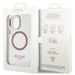 Guess GUHMP12MHTRMP Pink Hardcase Metal Outline MagSafe iPhone 12/12 Pro Tok