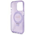 Guess GUHMP14LHRSGSU Purple Hardcase Ring Stand Script Glitter MagSafe iPhone 14 Pro Tok