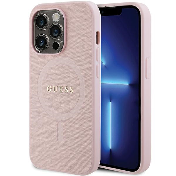 Guess GUHMP14LPSAHMCP Pink Hardcase Saffiano MagSafe iPhone 14 Pro Tok
