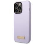 Guess GUHMP14LSBPLU Purple Hardcase Silicone Logo Plate MagSafe iPhone 14 Pro Tok