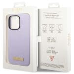 Guess GUHMP14LSBPLU Purple Hardcase Silicone Logo Plate MagSafe iPhone 14 Pro Tok