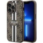 Guess GUHMP15LP4RPSW Brown Hardcase 4G Printed Stripes MagSafe iPhone 15 Pro Tok